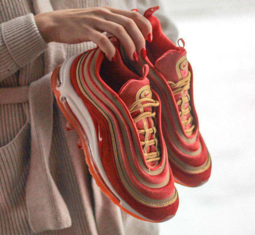 

Air Max 97 Velvet Red Gold | кроссовки женские; золотые-оранжевые; рефлектив; весенние; найк 7us - 38eur - 24cm, Красный