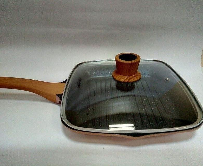 Сковорода-гриль з кришкою Vissner VS 7741-26 квадратна гранітне покриття 26 x 26 см