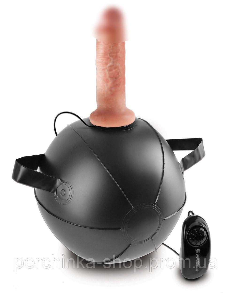 Надувной мячик с вибрацией The King Cock Vibrating Mini Sex Ball от Pipedream
