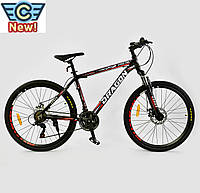 Велосипед Спортивный CORSO DRAGON 26"дюймов BLACK-RED рама алюминиевая 17', 21 скорость