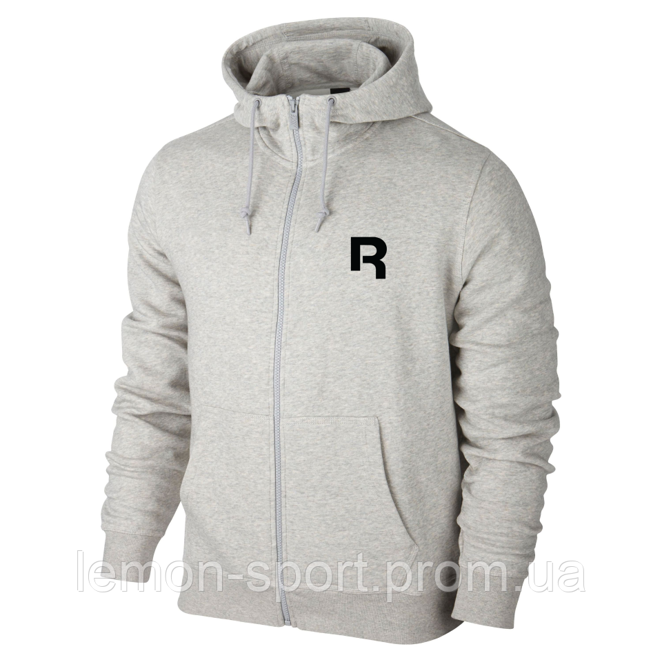 

Толстовка, худи, кенгурушка на змейке Reebok E266, Реплика, Серый