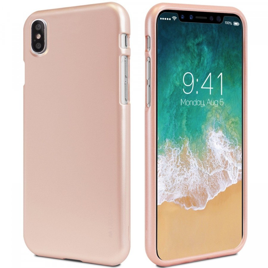 

TPU чехол Mercury iJelly Metal series для Apple iPhone X (5.8") / XS (5.8"), Rose gold