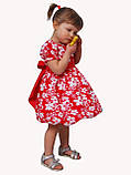 Сукня святкова дитяче з х / б тканини з поясом М -1030 ріст 80 98 104, фото 2