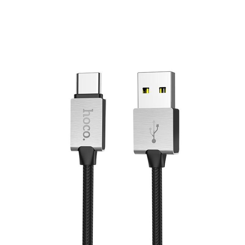 

Кабель USB-Type-C Hoco U49 Refined Steel 1.2m Black, Черный