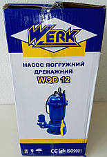 Фекальный дренажный насос WERK WQD-12 чугун,  патрубок 50 мм,, фото 2