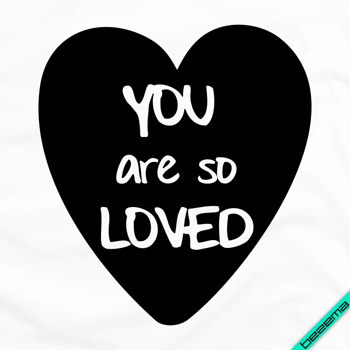 

Декор на ткань Сердце "You are so loved" [Свой размер и материалы в ассортименте]
