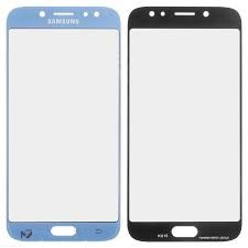 Стекло экрана Samsung J730F Galaxy J7 (2017) голубое + OCA пленка