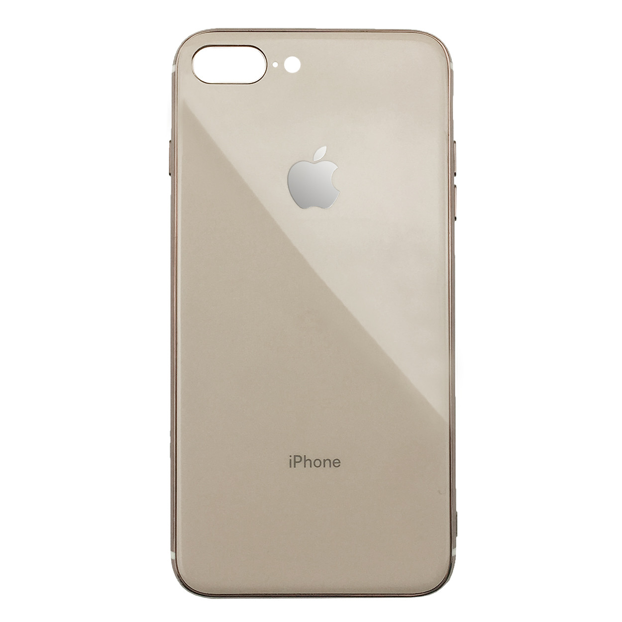 

Чехол накладка xCase на iPhone 7 Plus/8 Plus Glass Silicone Case Logo gold, Бежевый