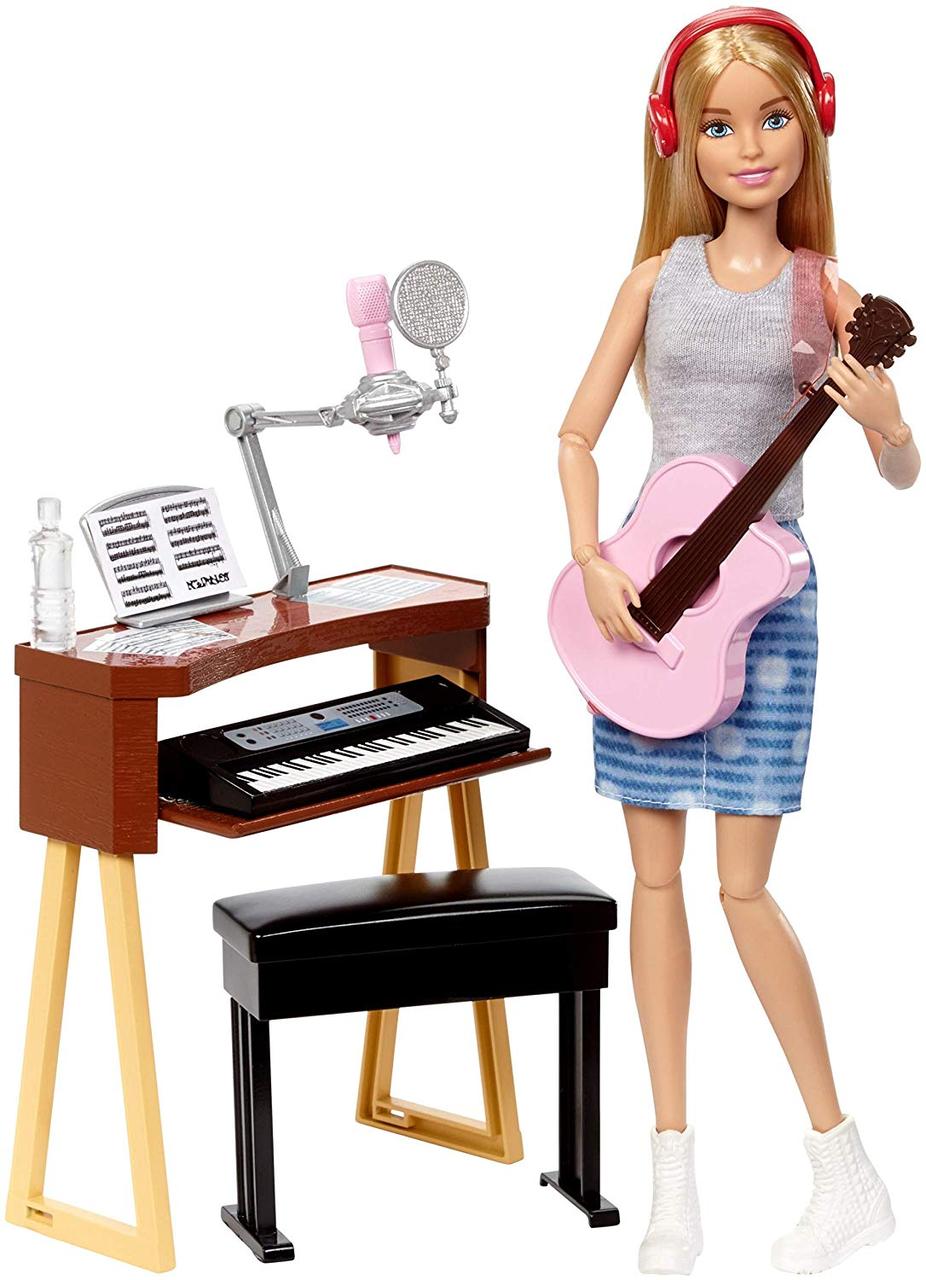 Кукла Барби рок-музыкант с гитарой и пианино Шарнирная Barbie Music MuНет в наличии