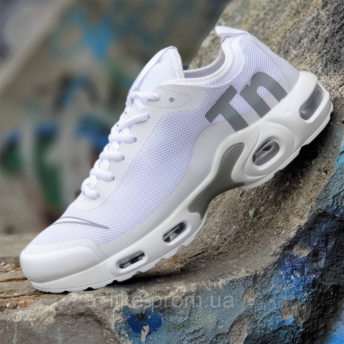 

Кроссовки мужские Air Max TN сетка, белые (Код: Л1427) 45