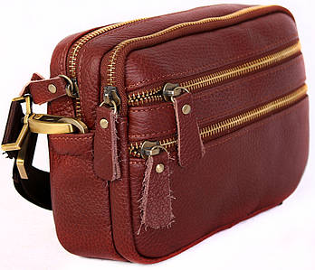 Мужская кожаная сумка Dovhani BL3011832 14 х 22 х 7 см Рыжая
