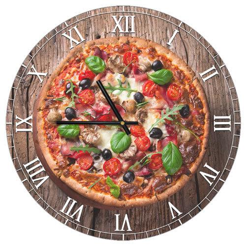 Часы настенные круглые, 36 см Пицца (CHR_P_15M045)