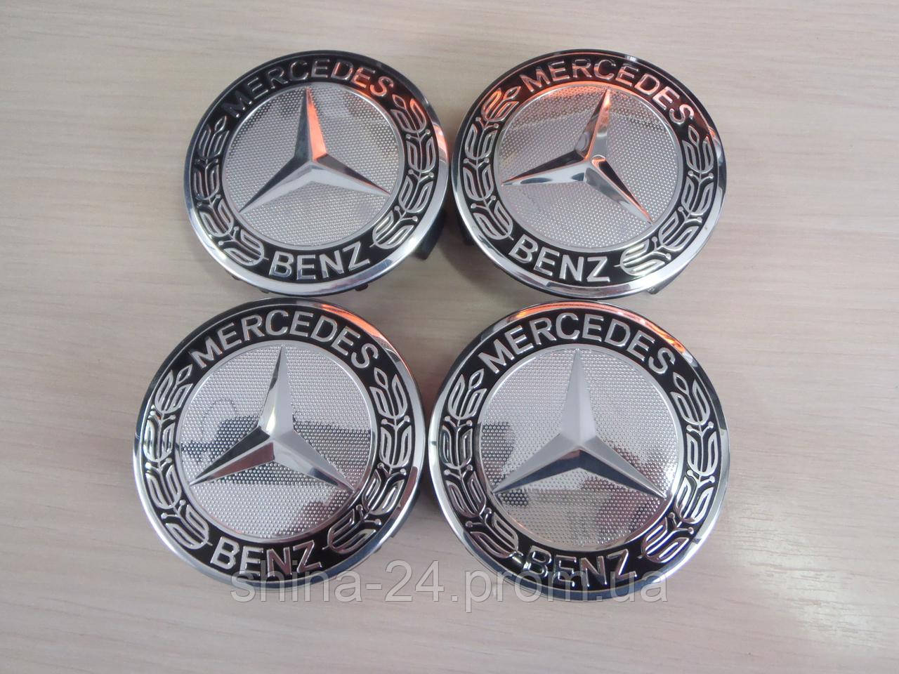 Колпачки в диски Mercedes-Benz 75/70/15мм. A1714000025 герб/черные