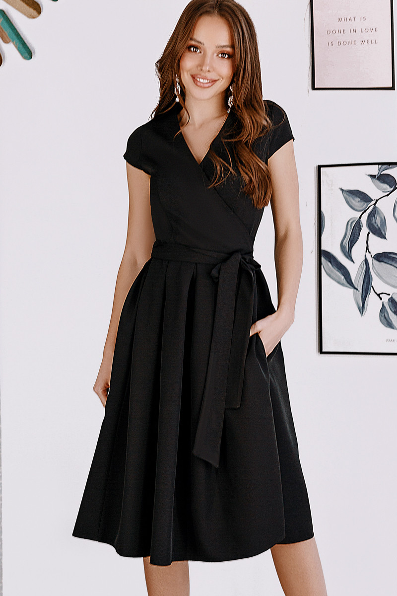 Женское платье на запах(цвет Черный) 5124-6 S,M,L,...