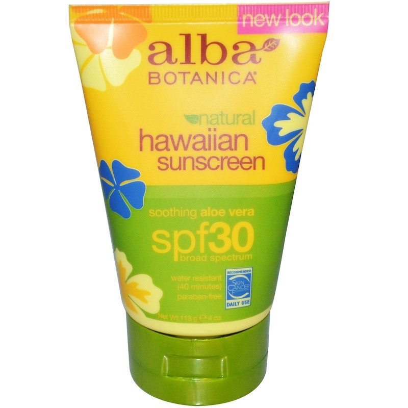 

Солнцезащитный крем с алоэ вера Alba Botanica "Natural Hawaiian Sunscreen" водостойкий, SPF 30 (113 г)