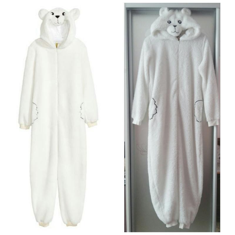 

Мягкая, теплая пижама-кигуруми комбинезон Северный Мишка (Размер 9-10Т) H&M (Англия), Белый