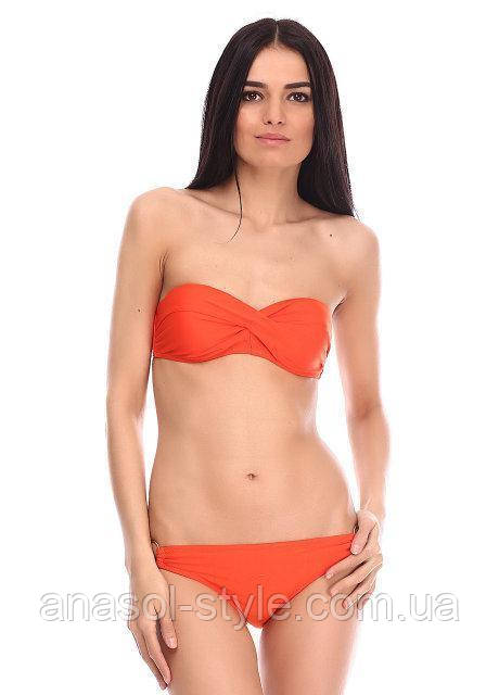 

Женский купальник бандо оранжевый