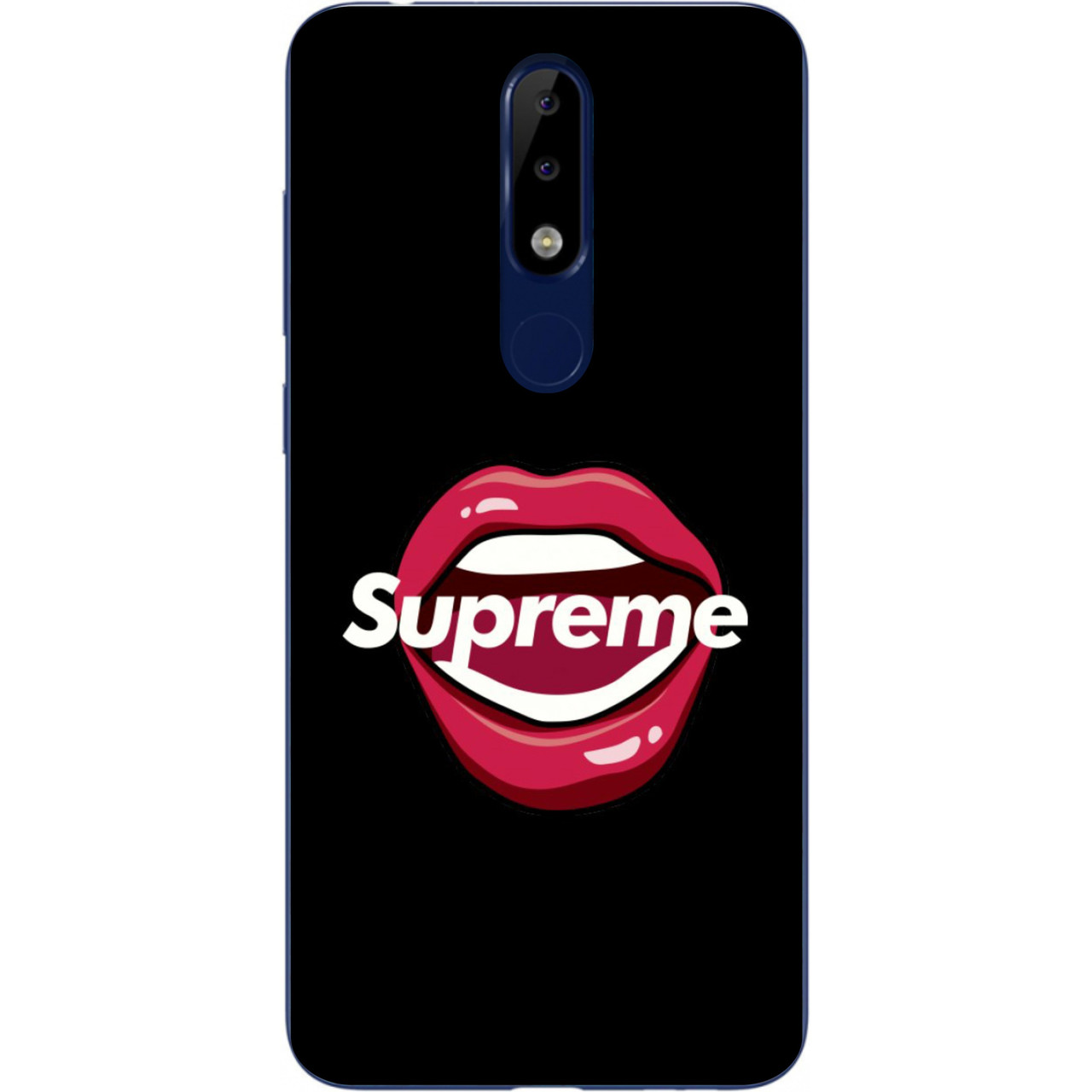 

Бампер силиконовый чехол для Nokia 5.1 2018 с картинкой Губы Supreme, Разные цвета