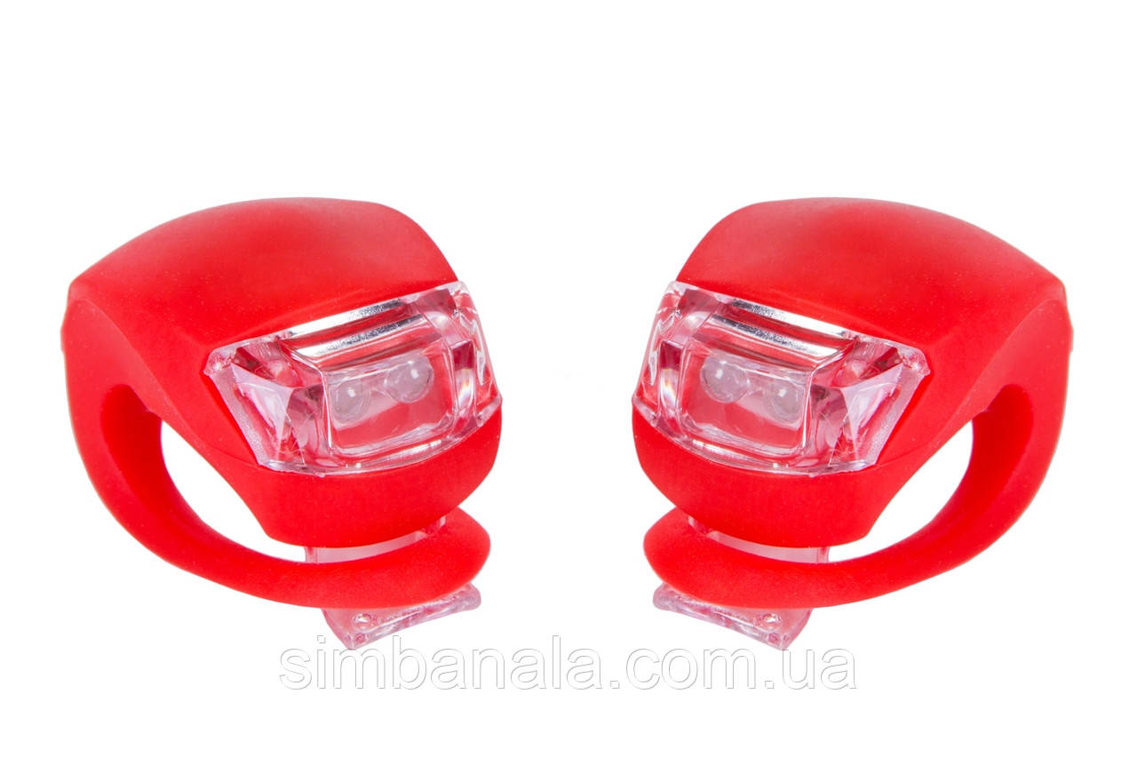 Мигалка 2шт BC-RL8001 белый+красный свет LED силиконовый (красный корп