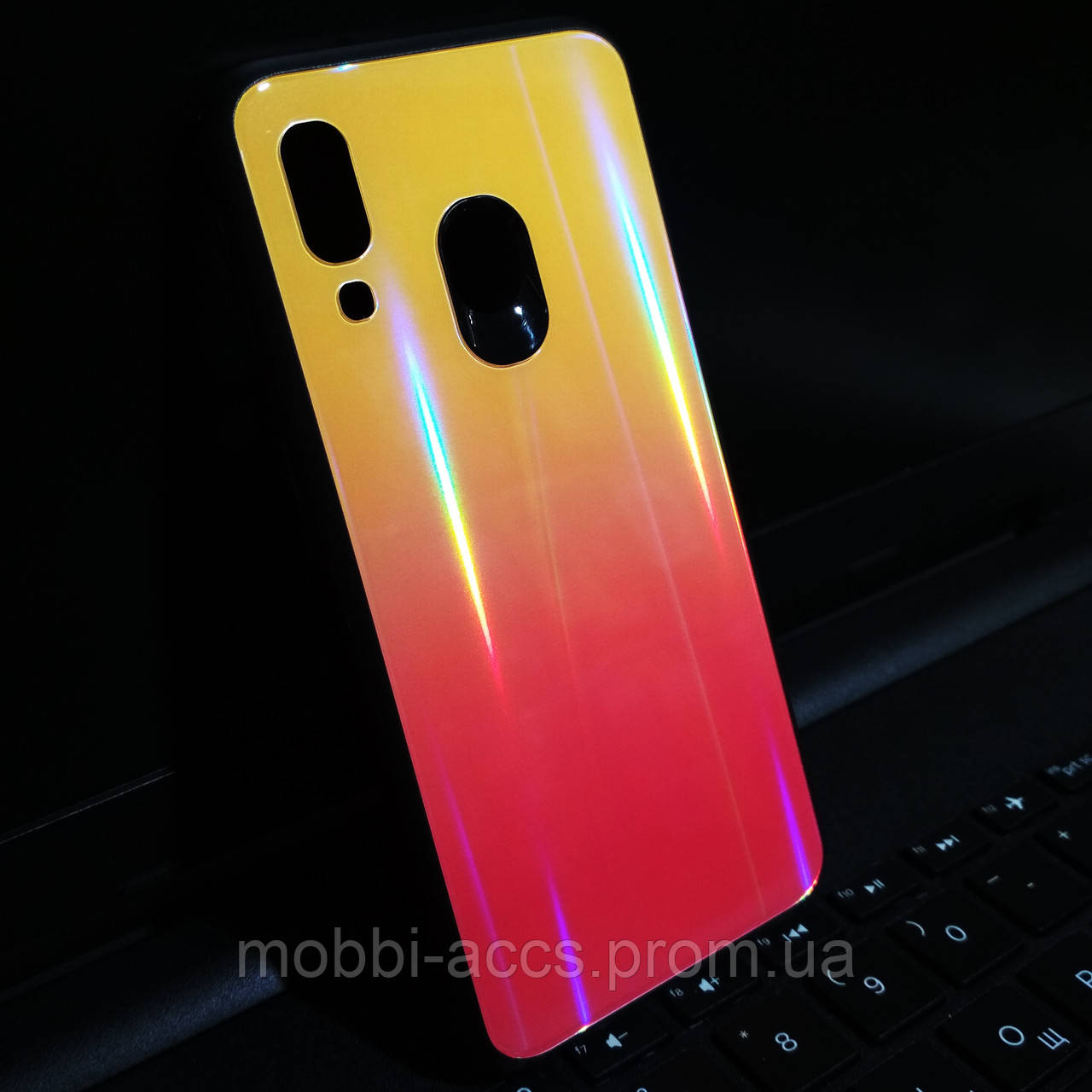 

Чехол силикон Glass Gradient Shine для Samsung A40 (A405F), Желтый