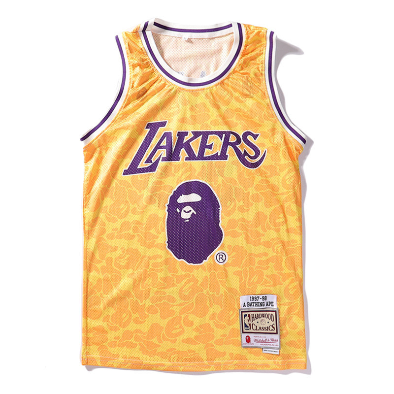 

Майка Bape x Lakers жёлтая (бейп лейкерс мужская женская)