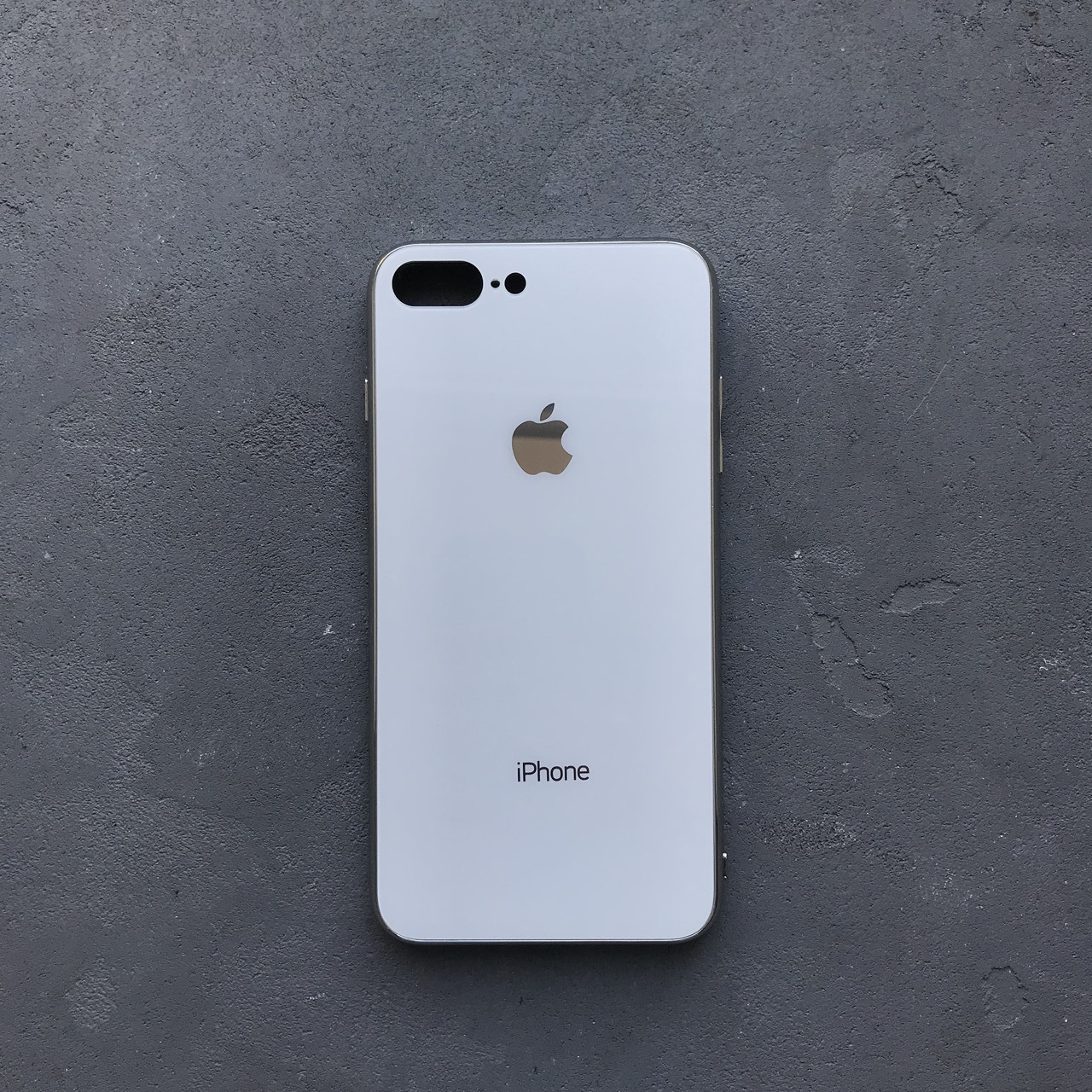 

Glass case iphone 8+ white стеклянный чехол на айфон 8+ белый