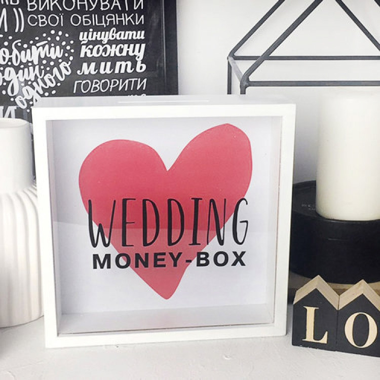 

Деревянная копилка для денег Wedding money-box