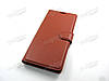 Кожаный чехол книжка Xiaomi Redmi 7 коричневый