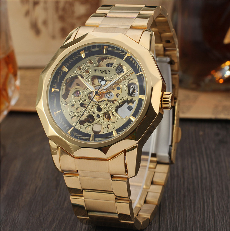 Механические наручные часы Winner Gold Lux с маятником оригинал