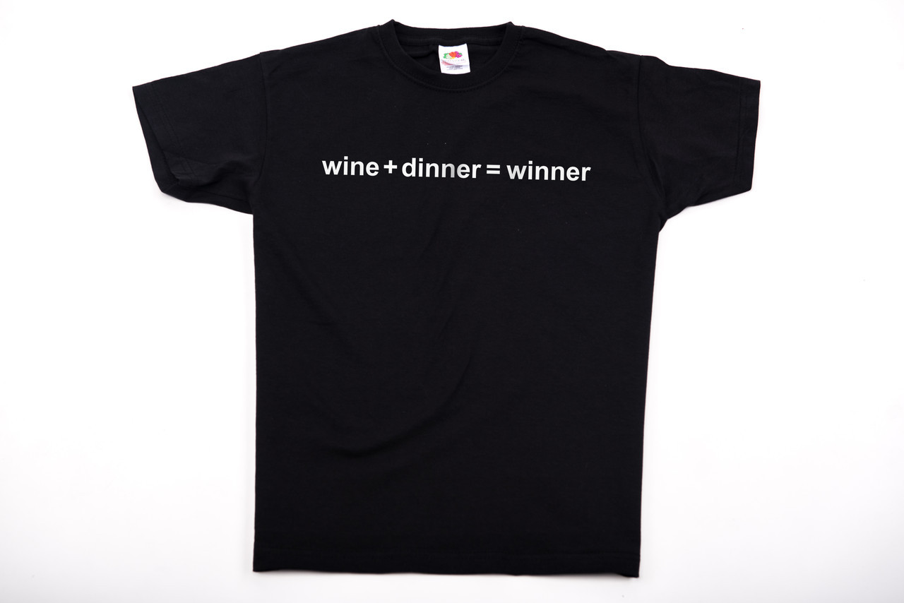 

Футболка printOFF wine+dinner=winner черная L 001537