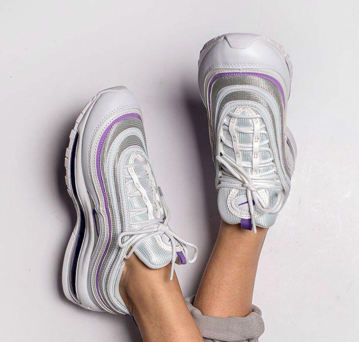 

Nike Air Max 97 White Purple | кроссовки женские; белые-сиреневые; рефлектив; весенние 7us - 38eur - 24cm, Фиолетовый