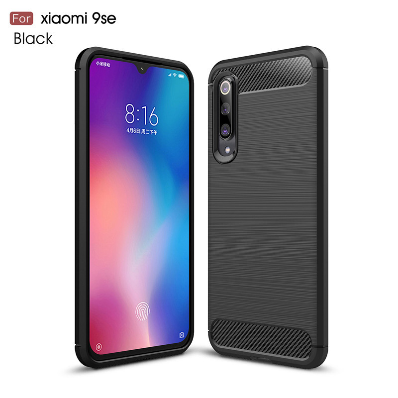 

Противоударный чехол для Xiaomi mi 9 SE карбон, Черный