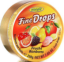 Леденцы (конфеты) Woogie Fine Drops (мелкие капли) микс фруктовый  Австрия 200г