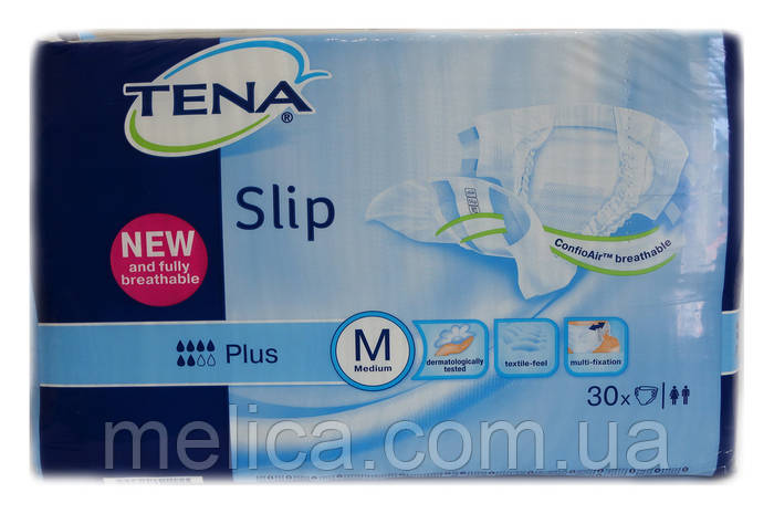 Подгузники для взрослых Tena Slip Plus Medium (2) -30 шт., цена 376.60  грн., купить в Мелитополе — Prom.ua (ID#94095555)