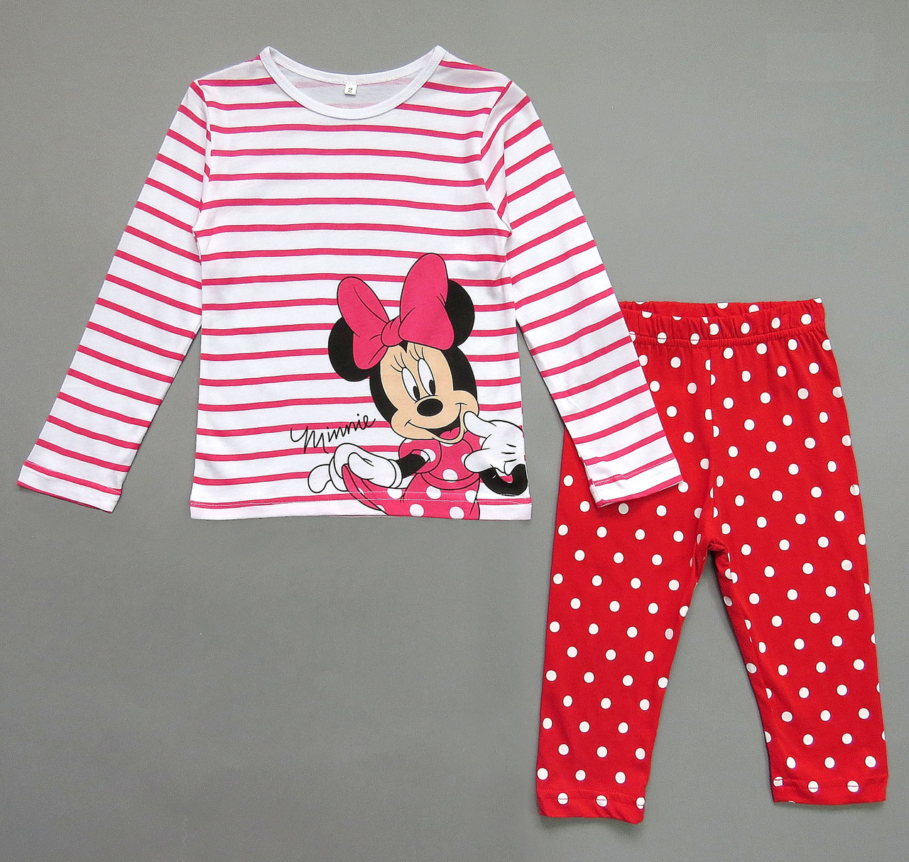 

Пижама Minnie Mouse для девочки. 90, 95, 120 см, Красный / белый