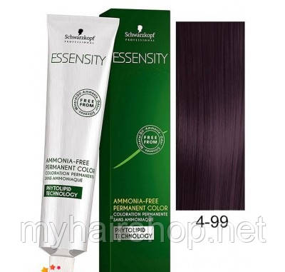 

Стойкая безаммиачная краска для волос SCHWARZKOPF Essensity Permanent Colour 60 мл 4-99 Средний коричневый фиолетовый экстра