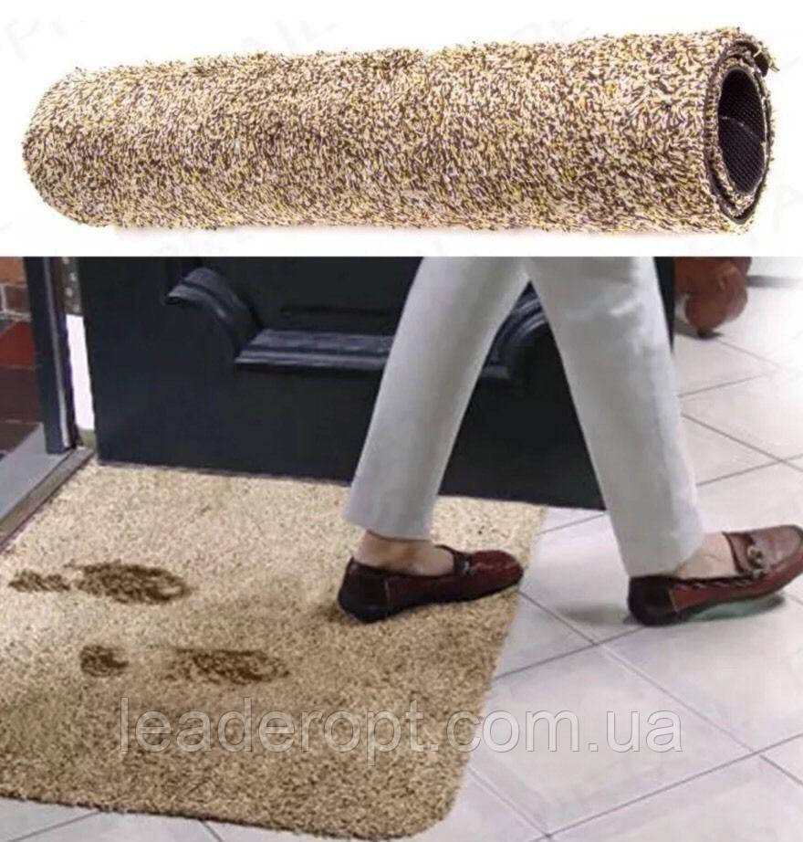 [ОПТ] Супер впитывающий придверный коврик для вытирания ног Clean Step Mat с поглощающими волокнами, фото 6