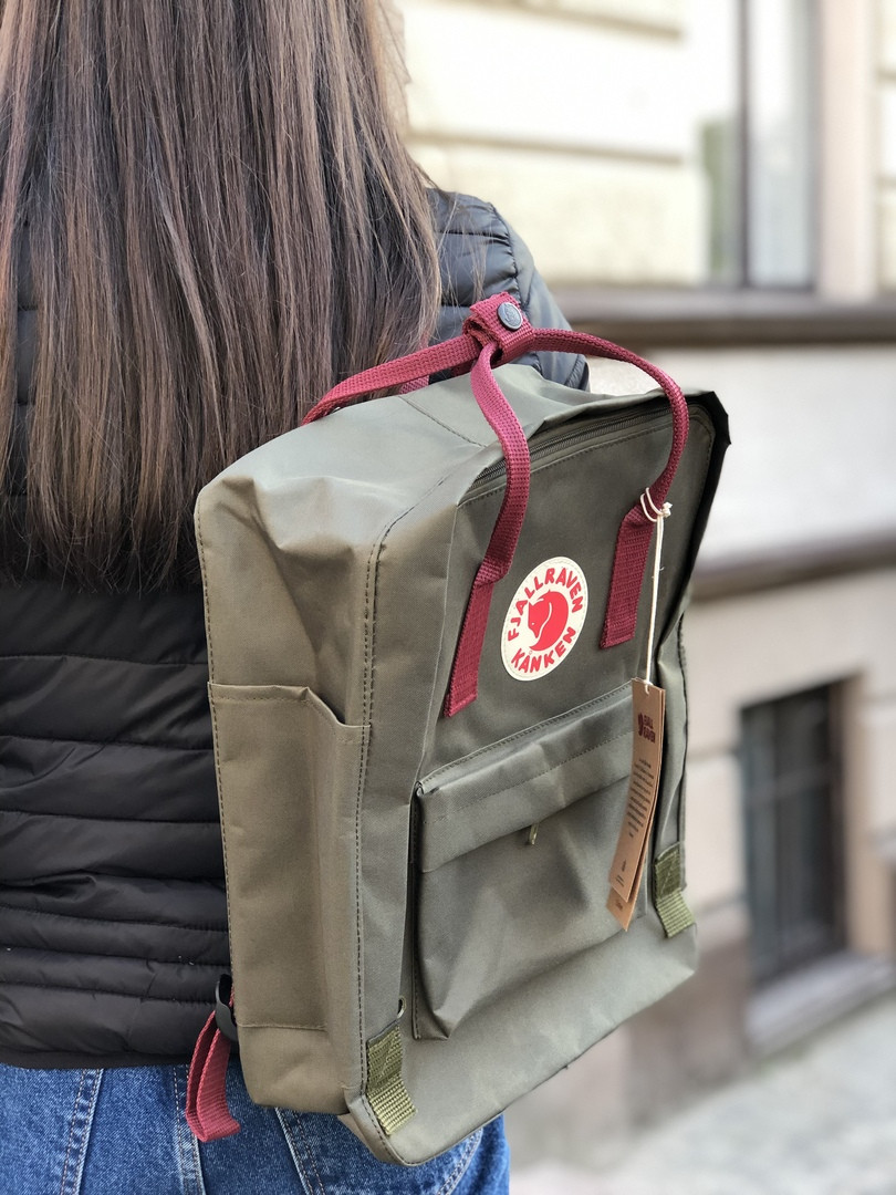 

Рюкзак Fjallraven Kanken Classic "Forest Green-Ox Red", Хакі