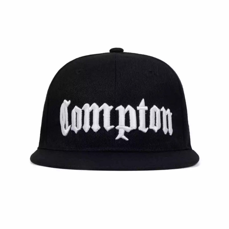 Кепка снепбек Compton с прямым козырьком Черная, Унисекс