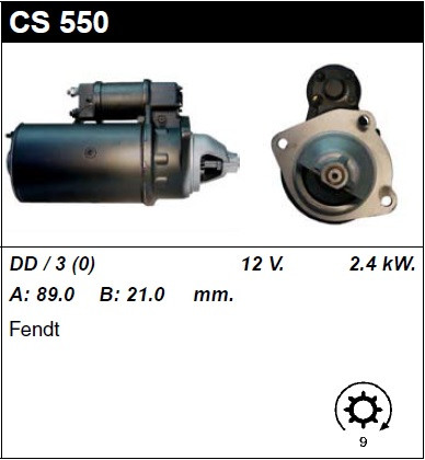 

Стартер CS550, Bosch 0001362043 111332 Fendt, Case Польща SASS аналог CS1173