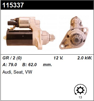 

Стартер 115337 VW Golf VI Passat Polo 1.4 TSI Jetta IV 2.0 TDI Rapid SKODA 1.6 TDI SEAT Ibiza Leon AUDI A1 A3