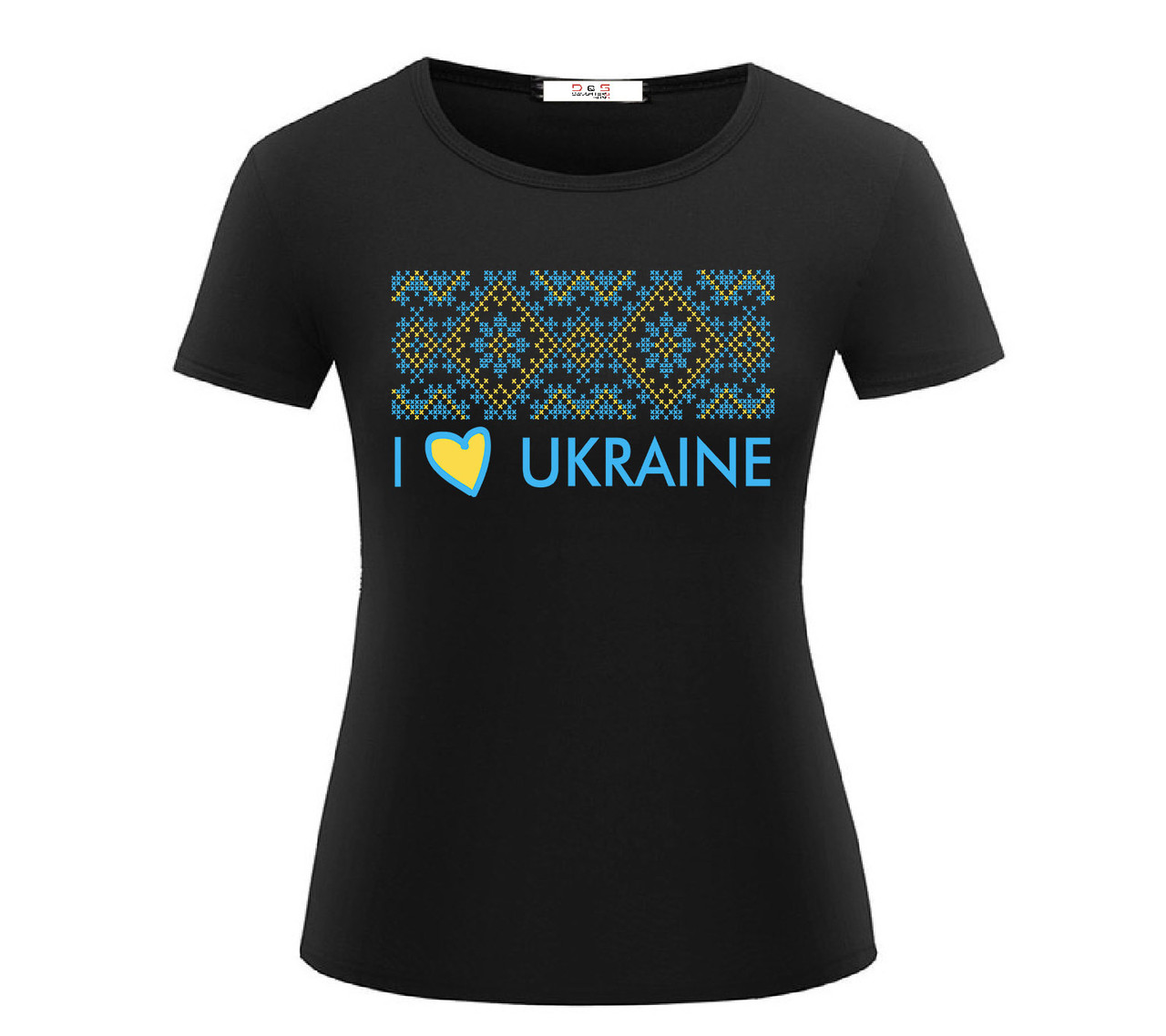 

Футболка I LOVE UKRAINE женская цветная XL, черный