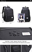 Чоловічий вологозахищений рюкзак для ноутбука до 15,6 дюймів Arctic Hunter 20005, з USB портом, 23л, фото 3