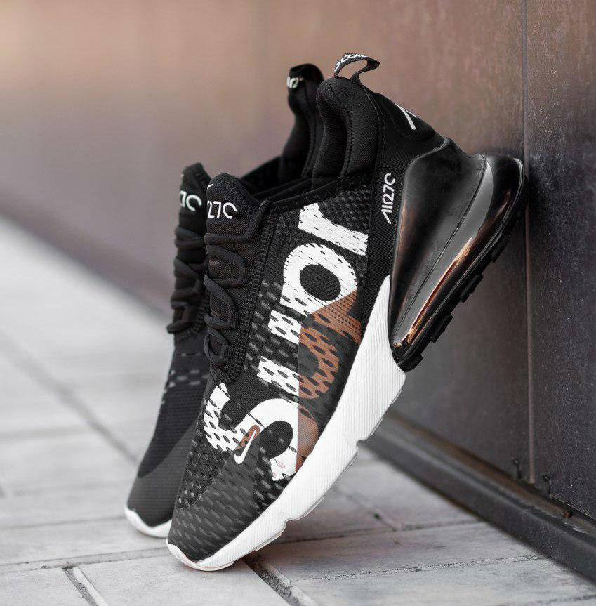 

Air Max 270 Supreme Black | кроссовки мужские; летние; спортивные; черные; найк, Черный