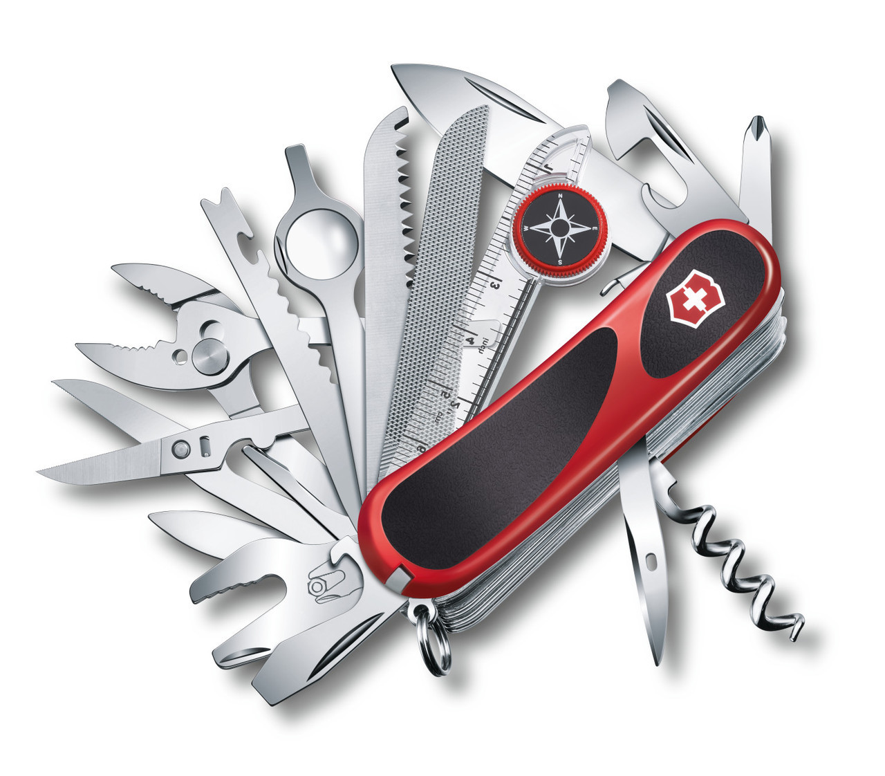 

Нож раскладной Victorinox Delemont "EvoGrip S54" Швейцарский нож на 32 функции черно-красного цвета, Красно - черный