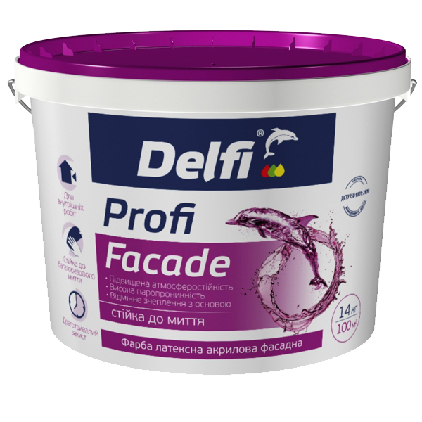 

Краска латексная акриловая фасадная Profi Facade (TM "Delfi") 4,2 кг