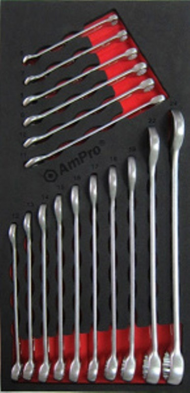 Набор комбинированных ключей 6-24 мм, 16 пр., в мягком ложементе AmPro T40197