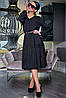 ✔️ Жіноче плаття кльош з рюшами 40-48 розміру чорне