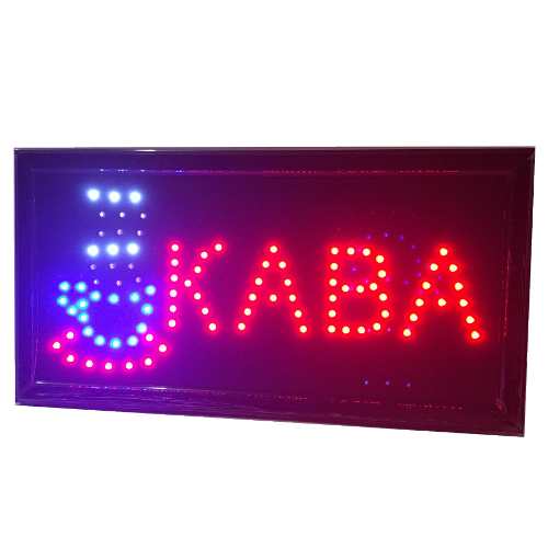 Светодиодная вывеска "Кава" 48*25 LED табло для рекламы яркая двухцветная