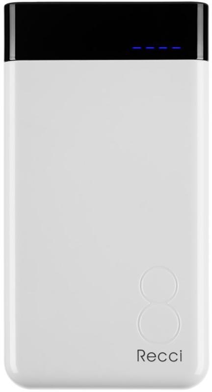 

Портативная батарея Recci RE-8000 Eight Power Bank Power IQ 1A/2,1А Li-Pol 8000 mAh White #I/S